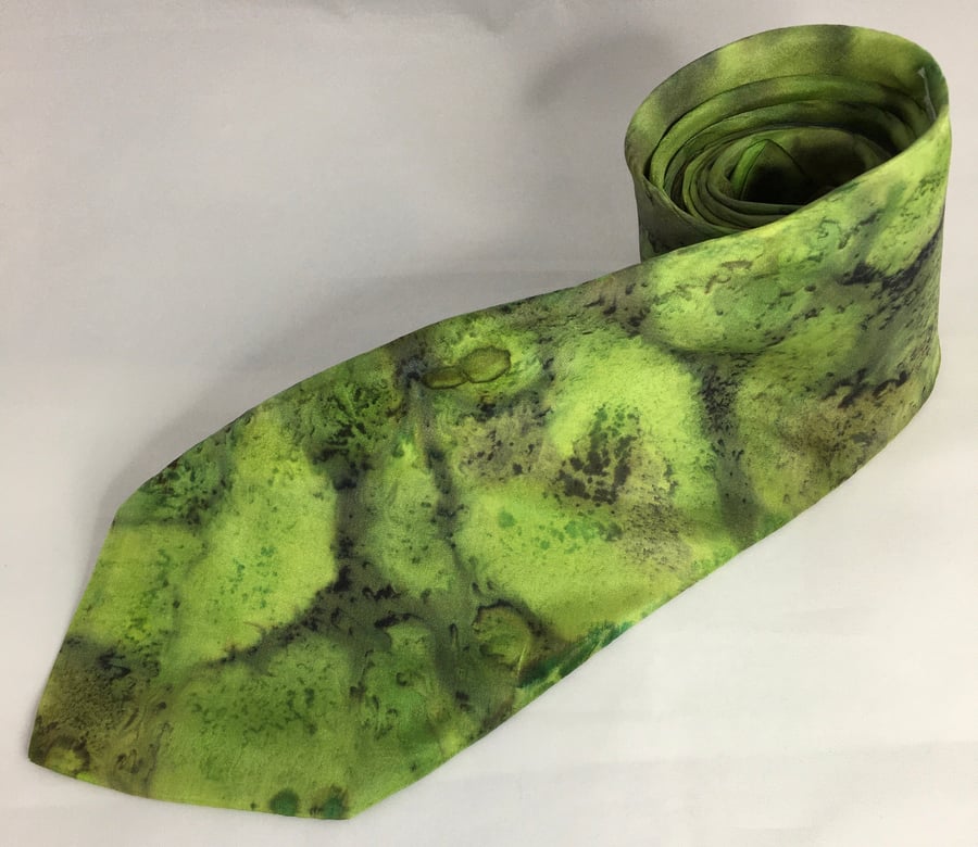 Silk Tie 100% Pure Silk, Hand Painted