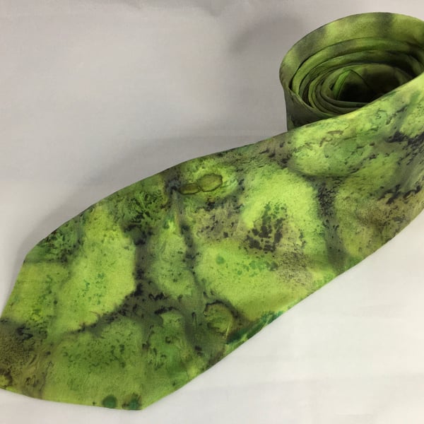 Silk Tie 100% Pure Silk, Hand Painted