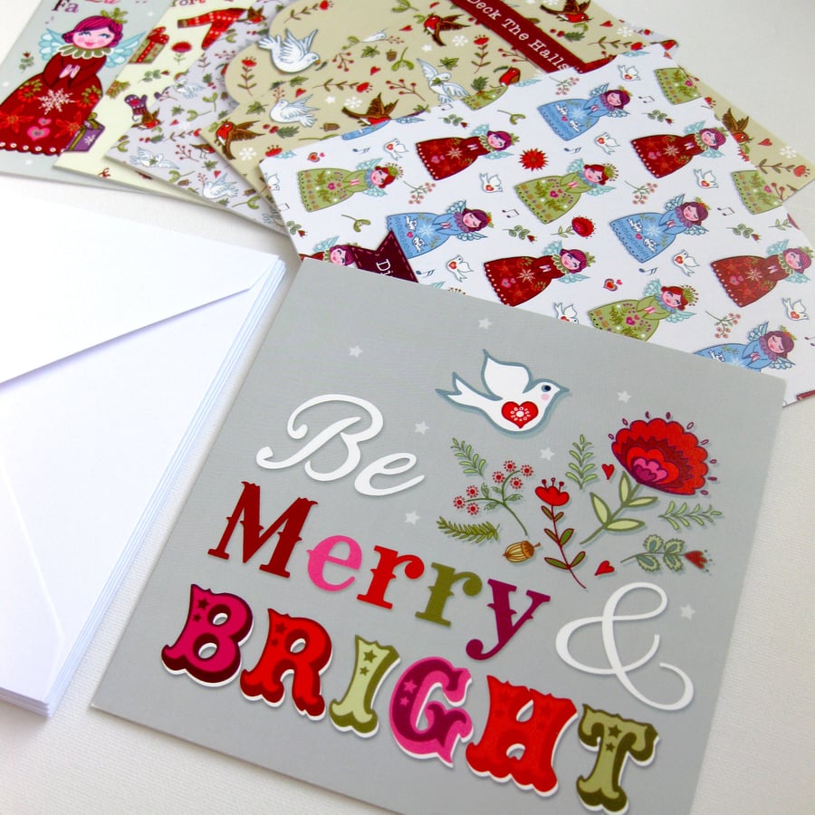 Pack of  6 Christmas Cards - 1 of 6 Designs