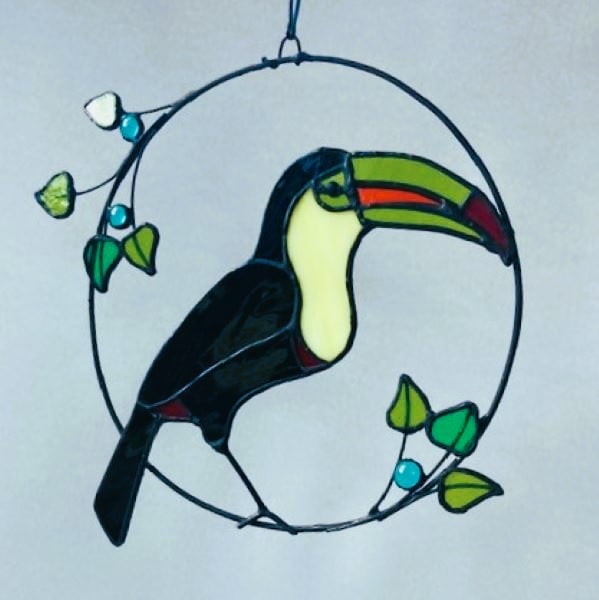 Toucan. Stained glass.