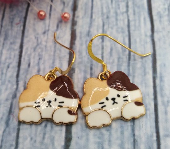 Cute cat earrings - naughty torties!