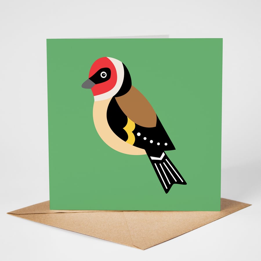Goldfinch Card, Bird Greeting Card, Eco Friendly Blank Card, Garden Bird Card