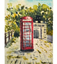 Original ACEO Miniature Watercolour Painting Classic K6 Telephone Box Tavistock - Image 2