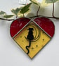 Stained Glass Cat Heart Suncatcher Decoration  - Image 4