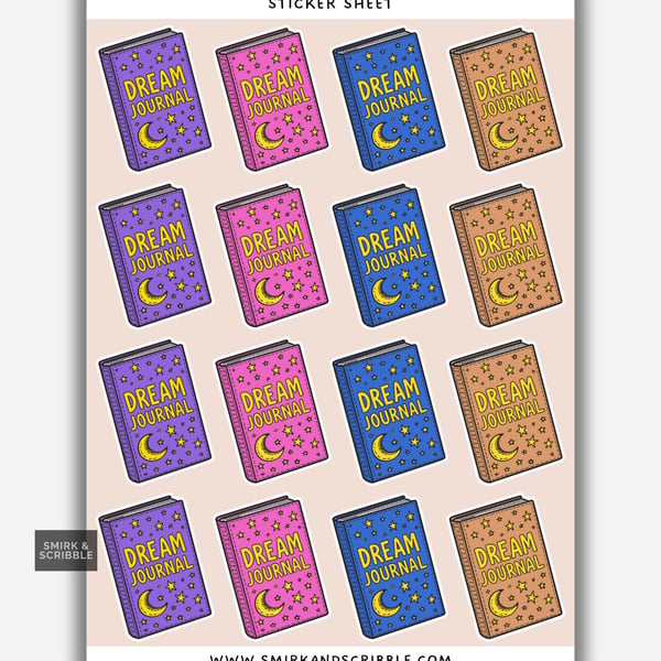 Funny Vinyl Sticker Sheet For Adults - Dream Journal