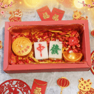Lunar New Year Prosperity Candle Gift Set - Mahjong & Wealth Symbols 