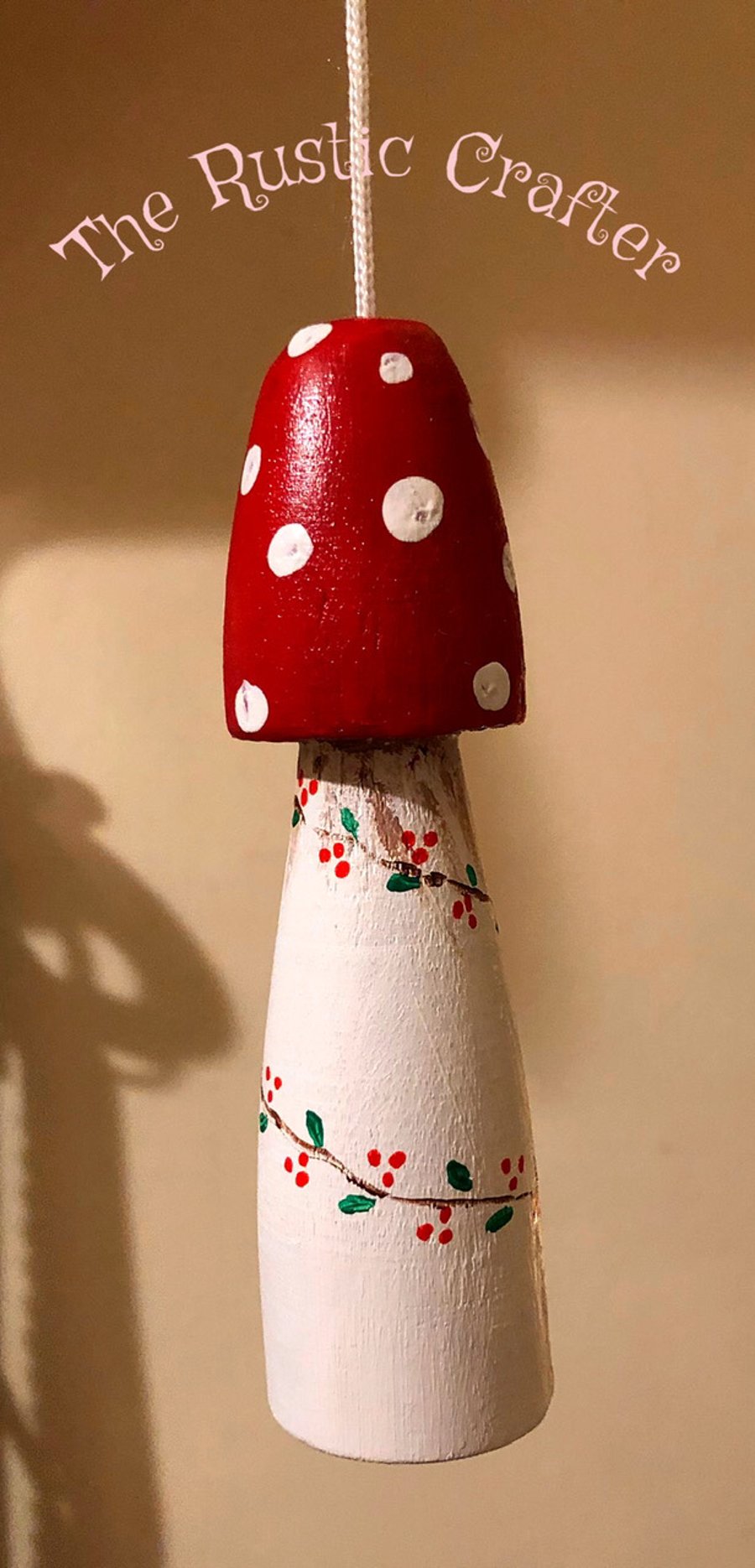 Decorated fairy toadstool light pull