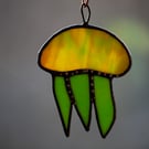 Stained Glass Suncatcher Colourful Jellyfish Wall or Window Hanging