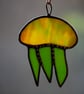Stained Glass Suncatcher Colourful Jellyfish Wall or Window Hanging - Image 1