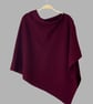 Poncho - merino lambswool Bordeaux red wine  - Image 3