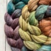 Polwarth, llama & tussah silk fibre 100g Bluebells