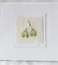 HAND EMBROIDERED MISTLETOE CARD WINTER CHRISTMAS - Image 1