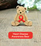 Heart Disease Awareness Bear Pin, Handmade Red Ribbon Tiny Teddy Brooch - Image 9
