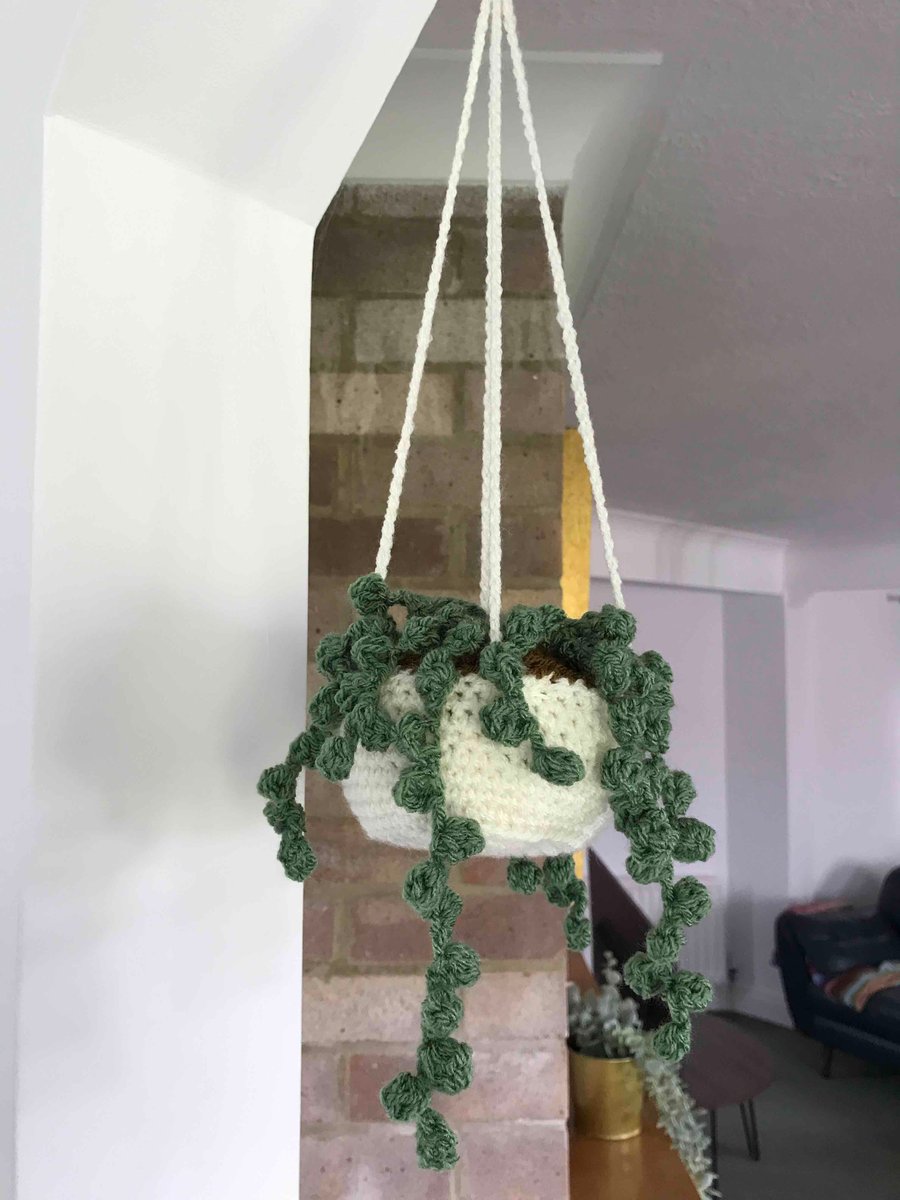 Crochet Hanging Trailing plant in pot, home decor, handmade