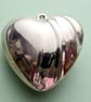 Destash:HEARTS: Large Silver-Plated Puffy Heart with Ripples 4cms - Image 1