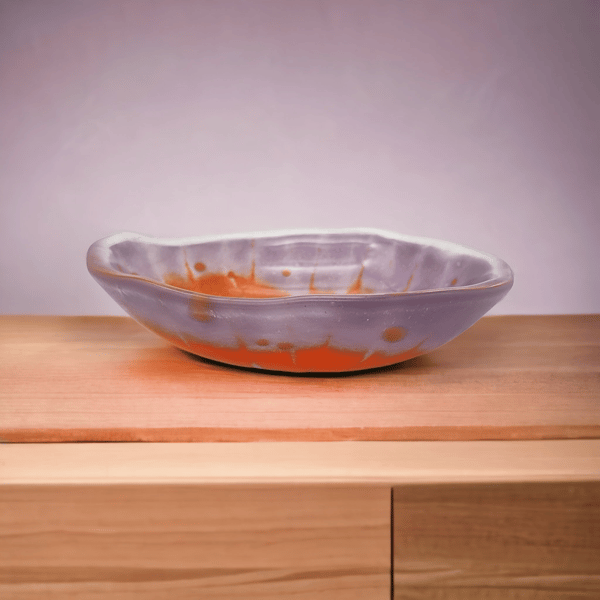 Fused Glass Organic Shaped  Bowl, Trinket Dish
