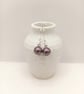 Pearl Earrings - Burgundy Crystal Pearl Earrings - Swarovski Crystal Pearls  - Image 3