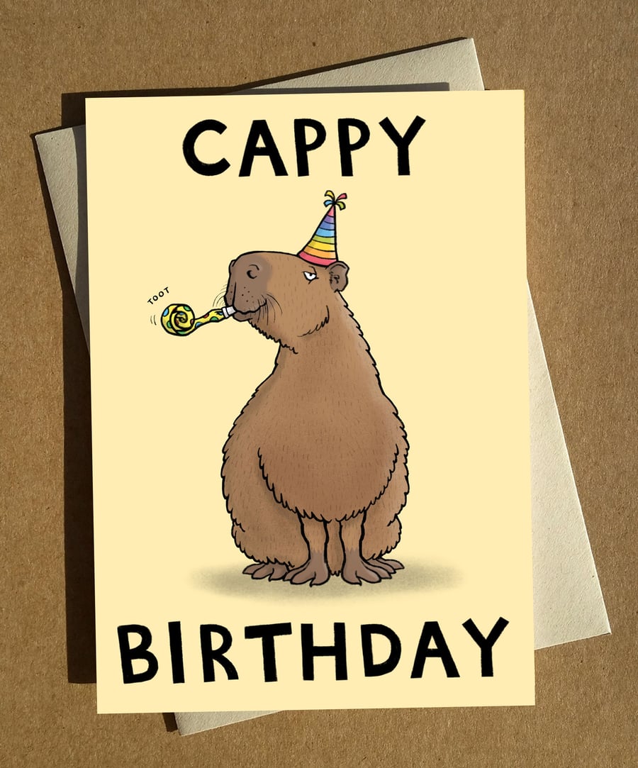 Capybara Birthday Pun Greeting Card A6