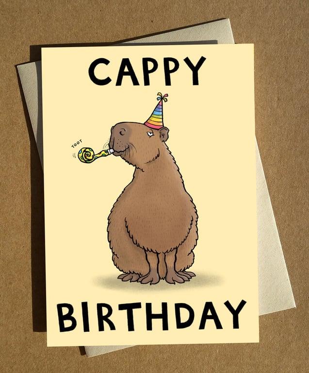 Capybara Birthday Pun Greeting Card A6