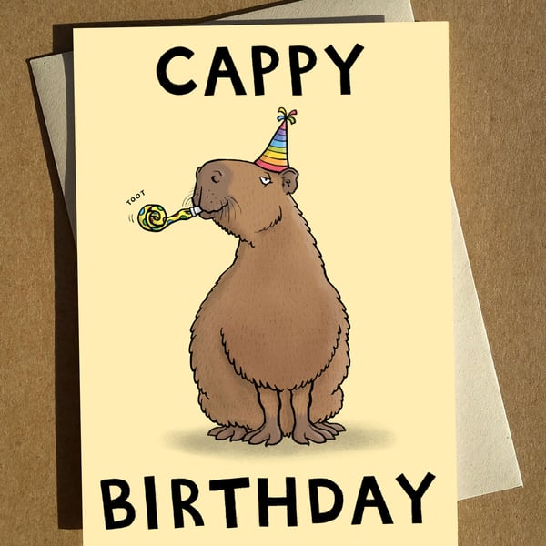 Capybara Birthday Pun Greeting Card A6