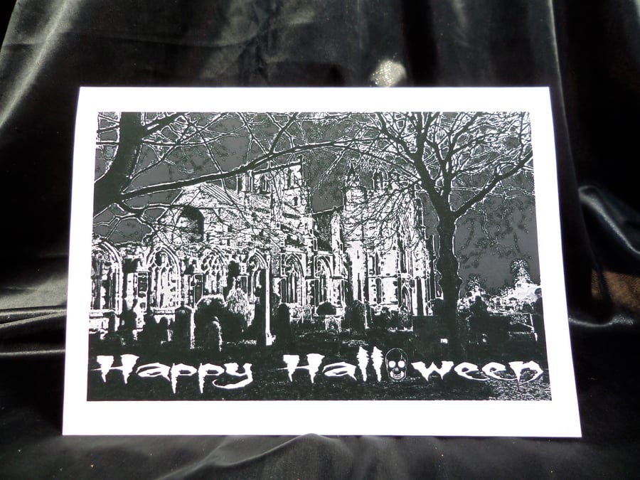 Spectral Tombstones Halloween Card