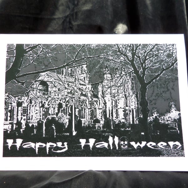 Spectral Tombstones Halloween Card