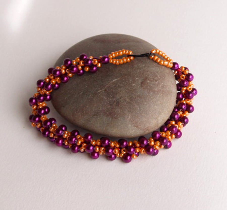 Purple and Tangerine Bracelet - SALE