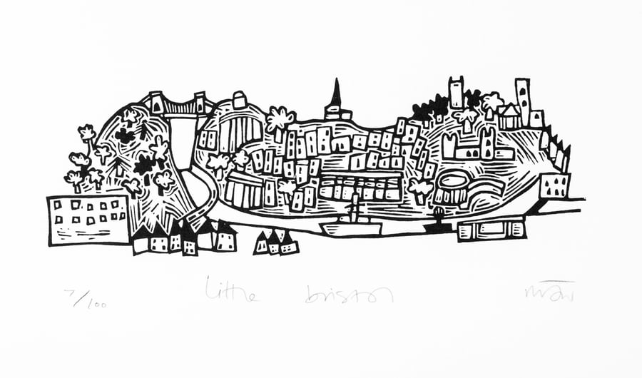 Little Bristol - lino print