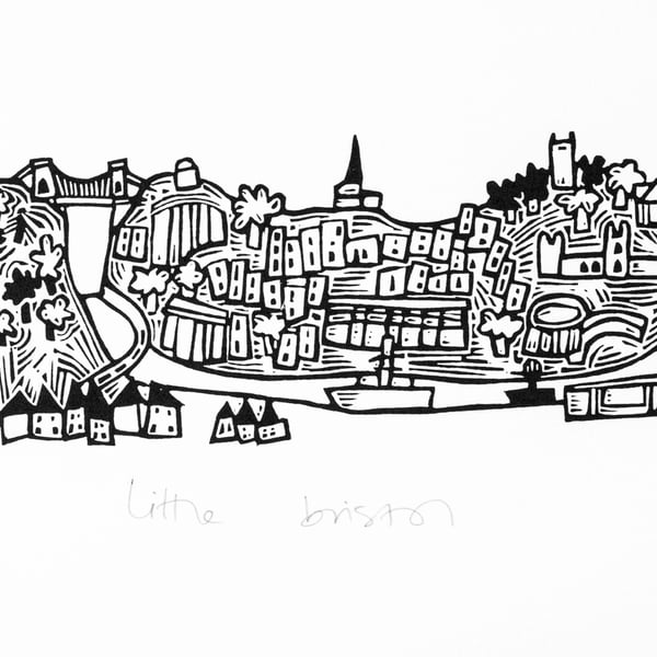 Little Bristol - lino print