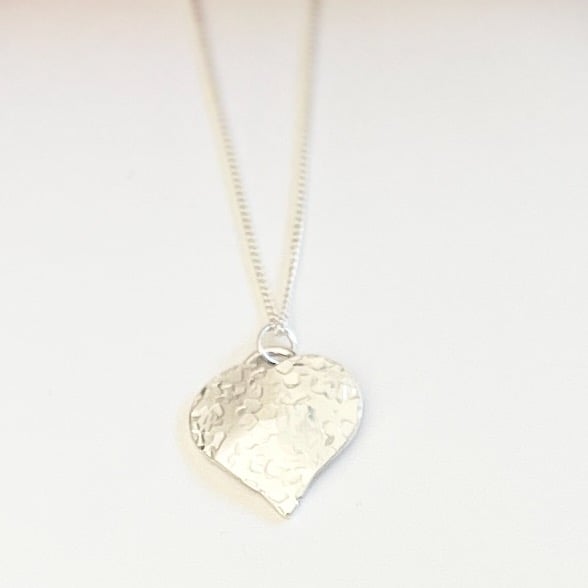Hammered heart pendant
