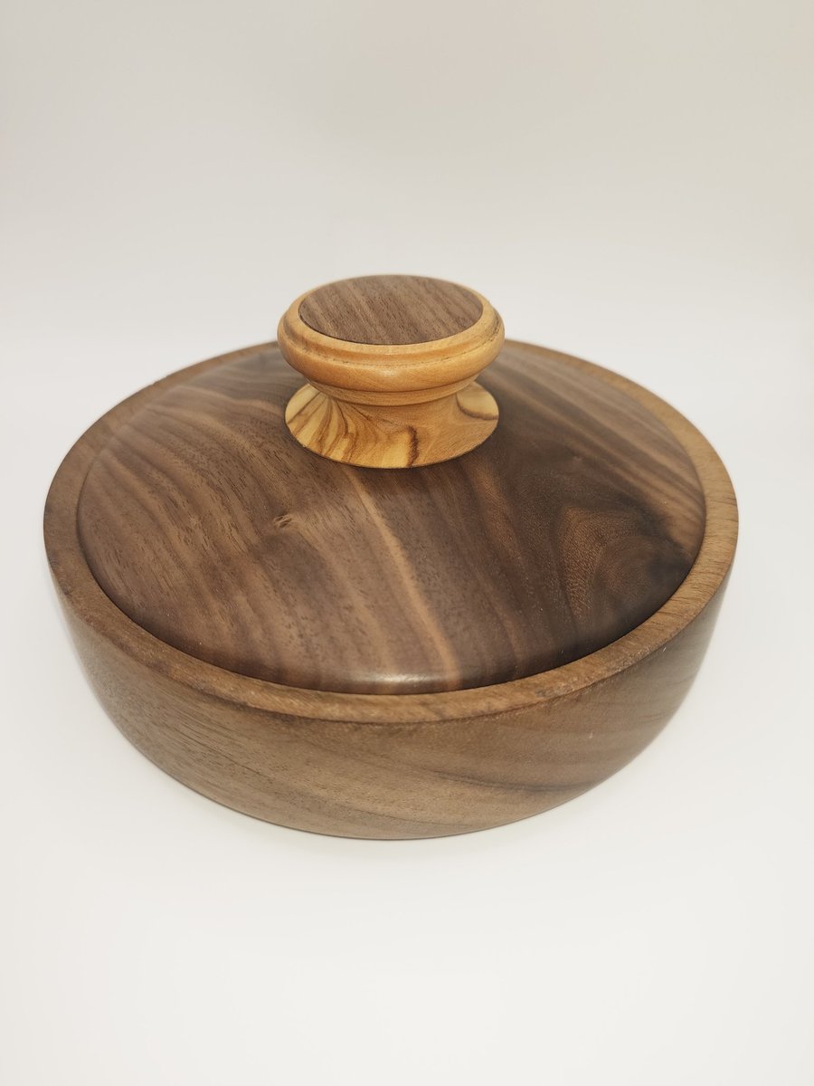 Image of Walnut lidded pot