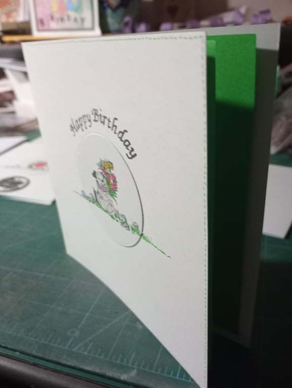 Cute dog with bouquet 