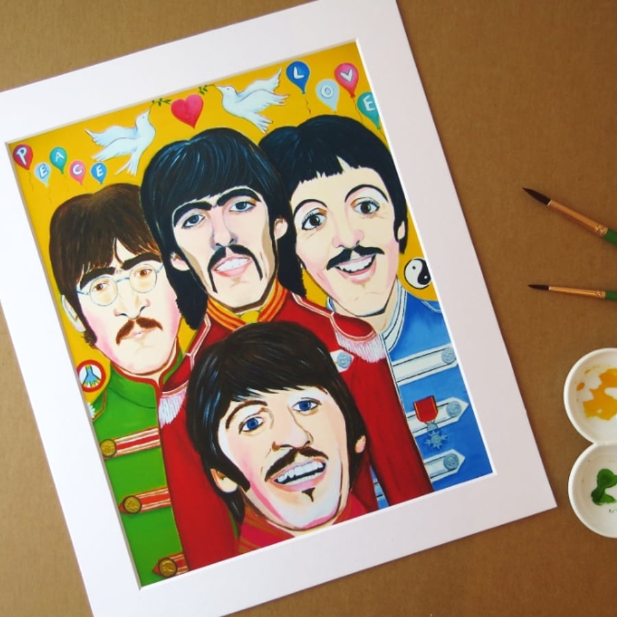 THE BEATLES SUMMER OF LOVE - ART PRINT WITH MOUNT