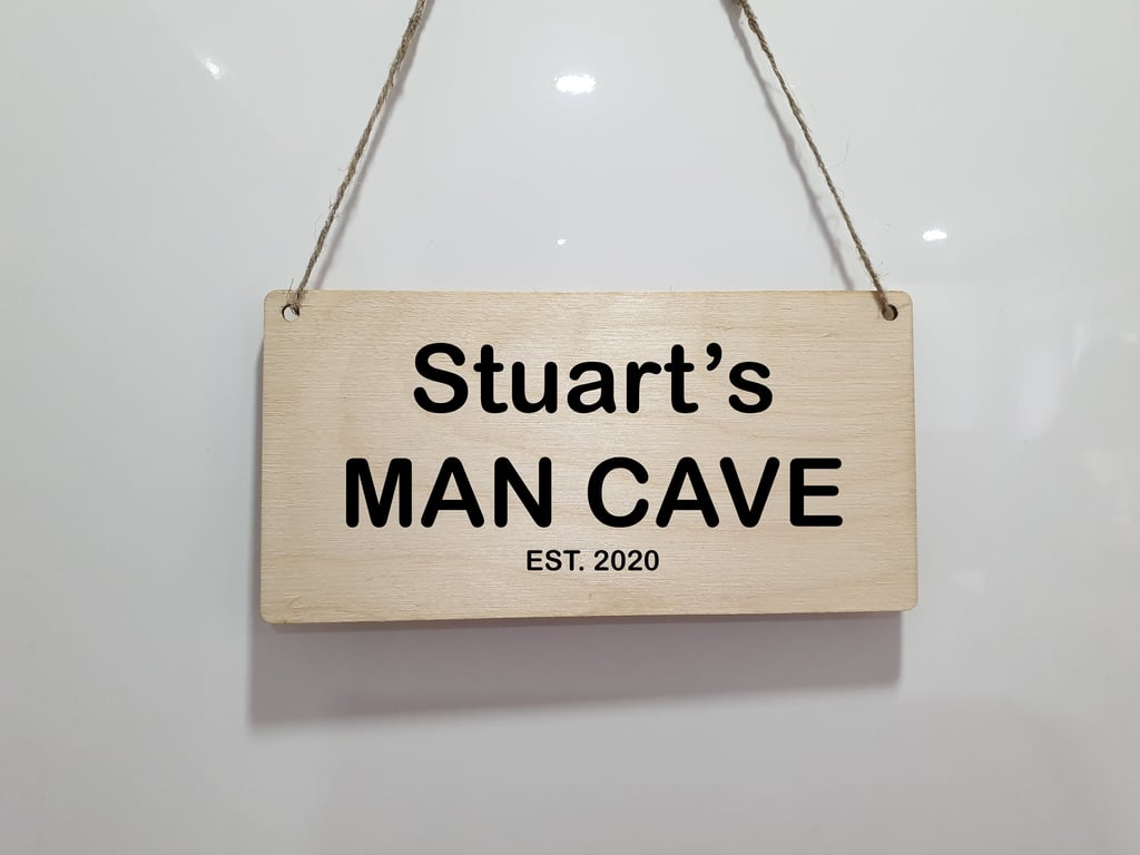 Wall Hanging Man Cave Sign Personalised Plaque Custom Bar Sign Dad's Garage