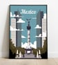Mexico travel print, Mexico retro city print, Mexico travel poster, gift - Image 2