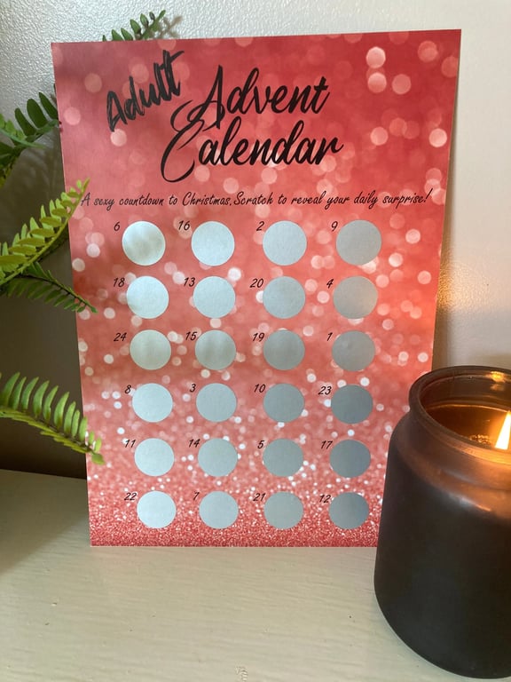 Adult Advent Calendar,Sexy Advent Scratch Card A4 Calendar,Countdown 2 Christmas