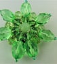 Ladies Wire Wrapped Green Crystal Beaded Flower Brooch - Image 4