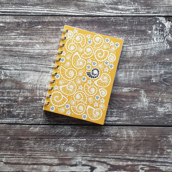 Fossil Beach Wire Bound Notebooks - Yellow