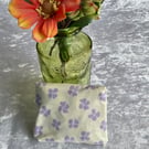 ECO COTTON FOLD AWAY POCKET SHOPPING BAG REUSABLE GIFT in LILAC PETALS