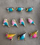 10x Enamel Colourful Bird Charms perfect for Jewellery Making or sewing crafts
