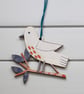 Sparrow Wooden Hanging Decoration
