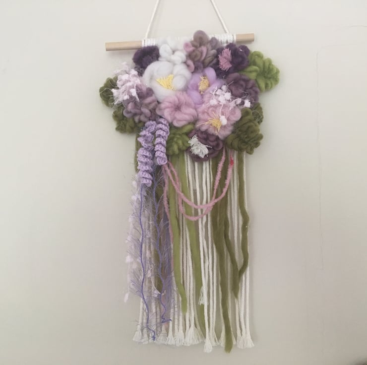 Picture of Floral textile woven wall hanging, Nursery deco... - Folksy