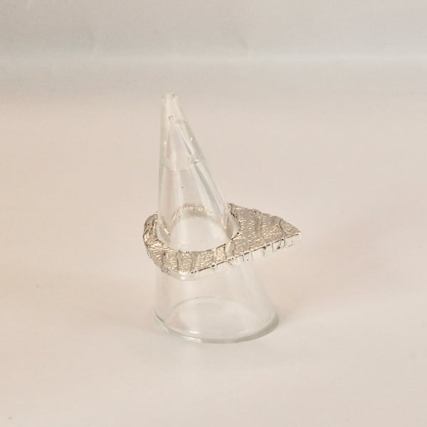 Handmade Etched Recycled Silver Ring