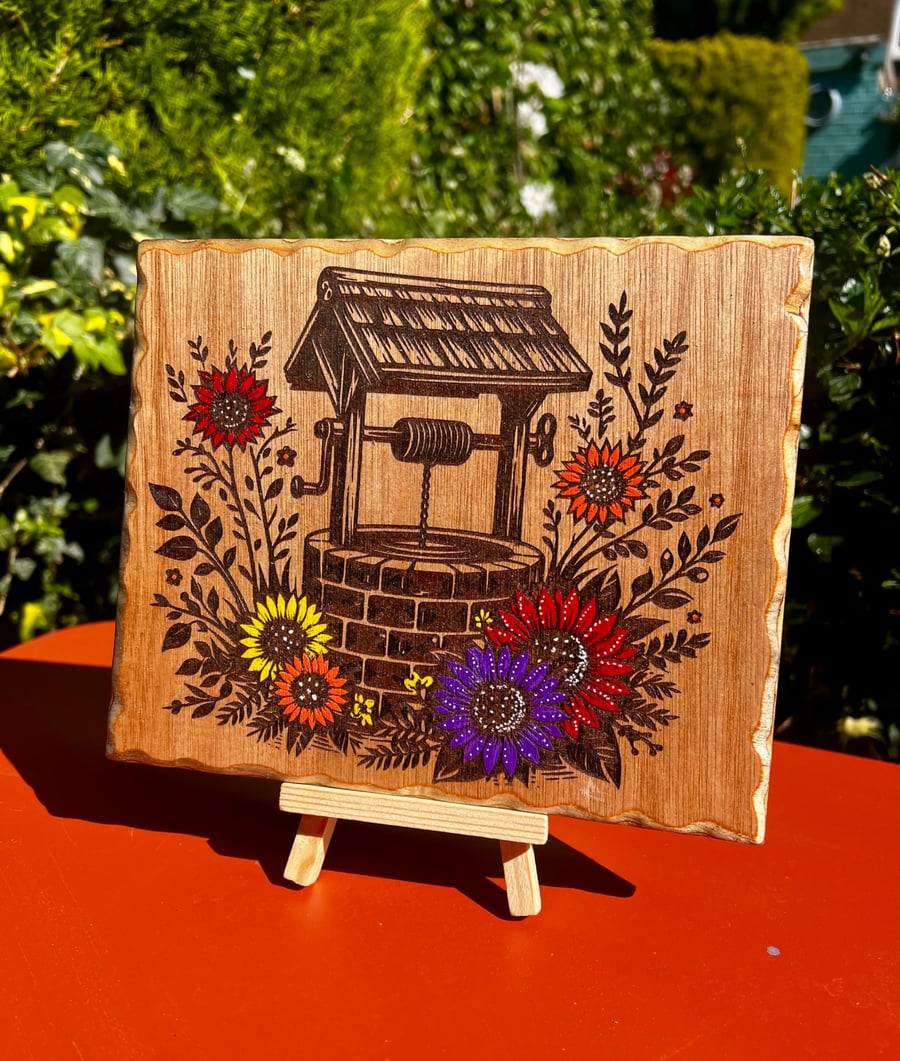 Personalised Wishing Well Wooden Plaque – Bespoke Rustic Sign – Custom Good Luck