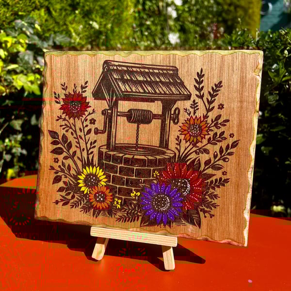 Wishing well bespoke wooden plaque 
