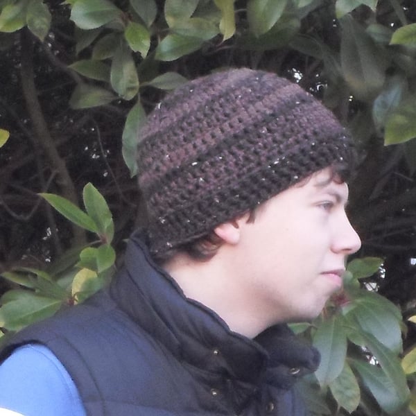 man's crochet hat