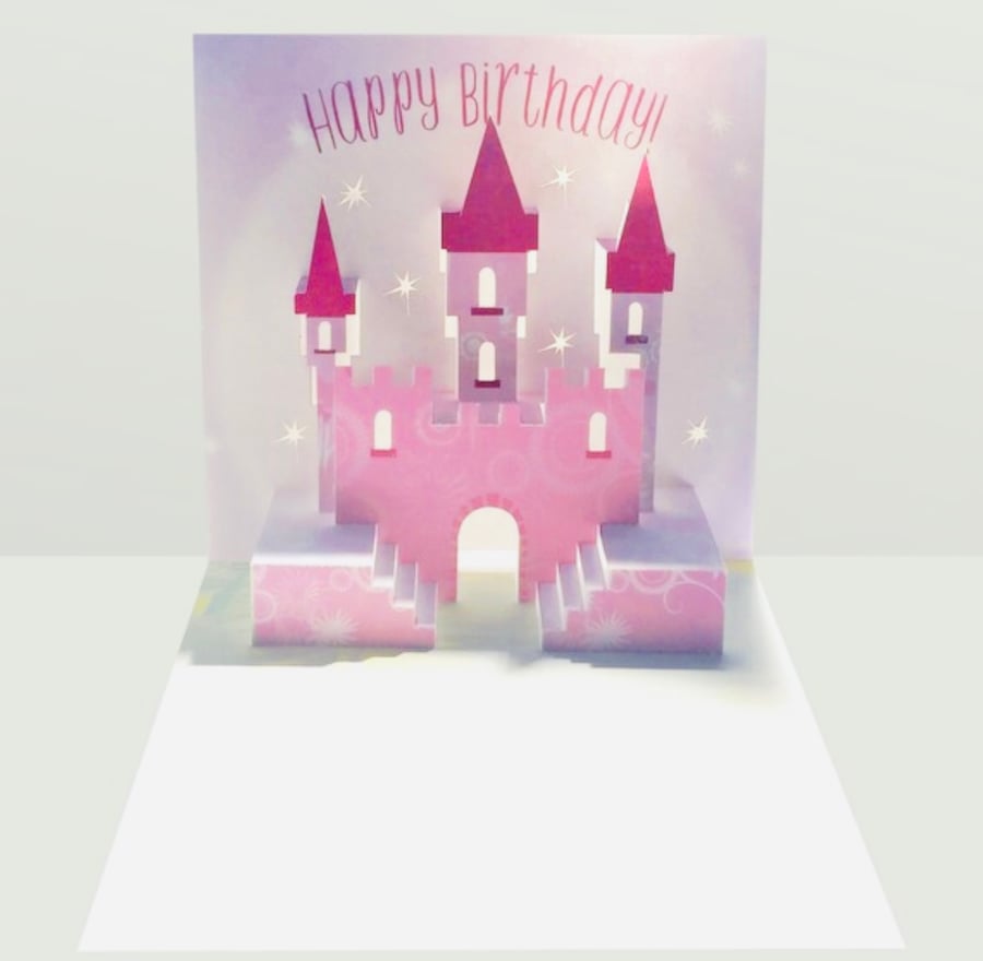 Princess Palace pop up glow birthday card 
