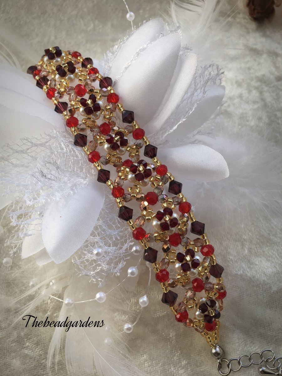 Red and gold shiny bracelet 