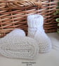 Designer Luxury Merino Wool Baby Hat & Booties Set 0-3 months size - Image 2