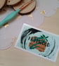 Wooden circular starsign gemini keyring - Image 3